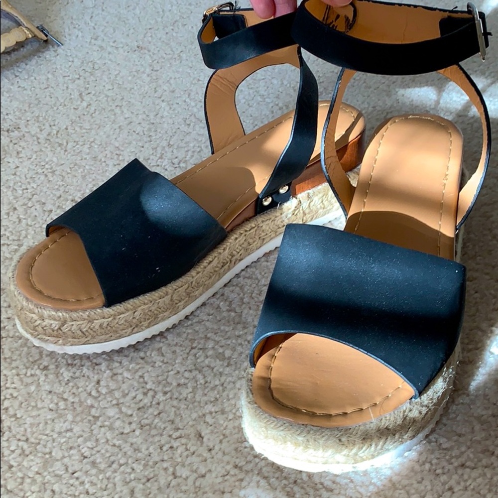 Platform, black Sandals